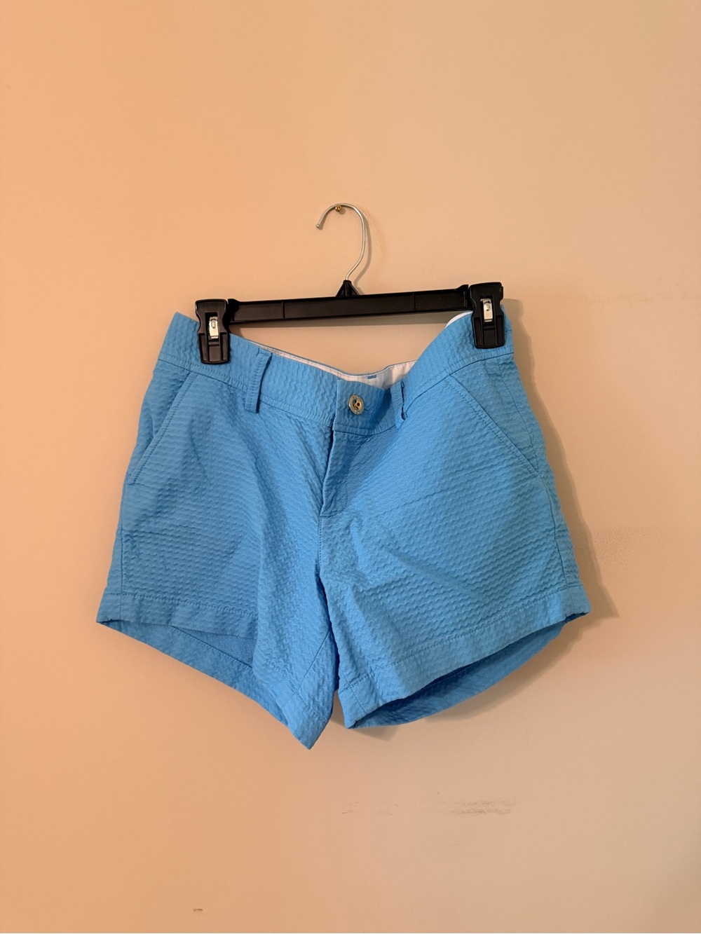 Lilly Pulitzer Light Blue Seersucker Shorts - Picture 2 of 11